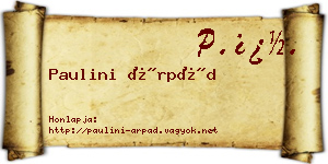 Paulini Árpád névjegykártya